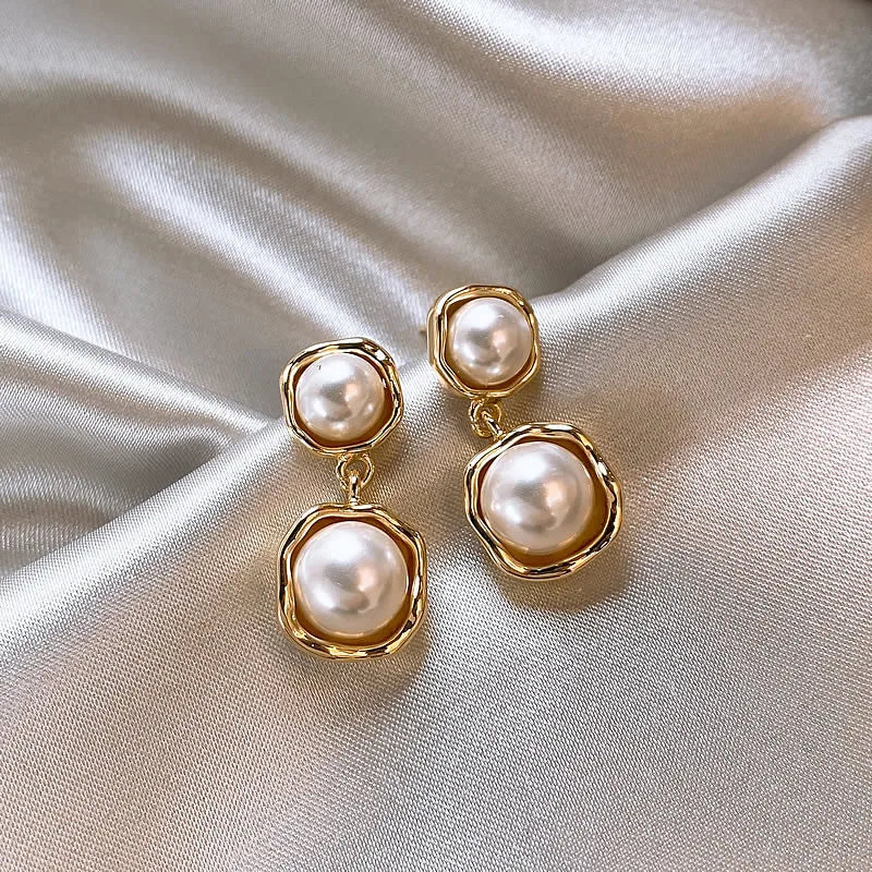 Pendientes Doble Perla Elegantes