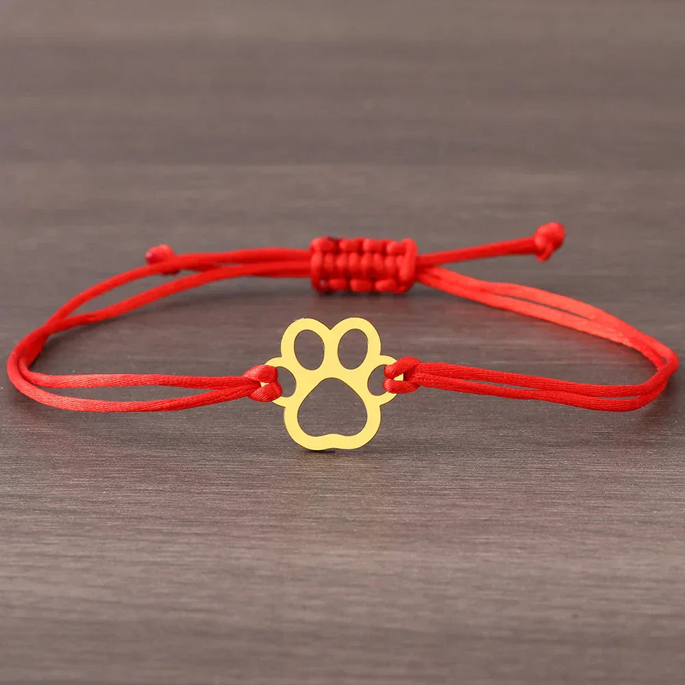 Pulsera con Cordón Negro y Rojo