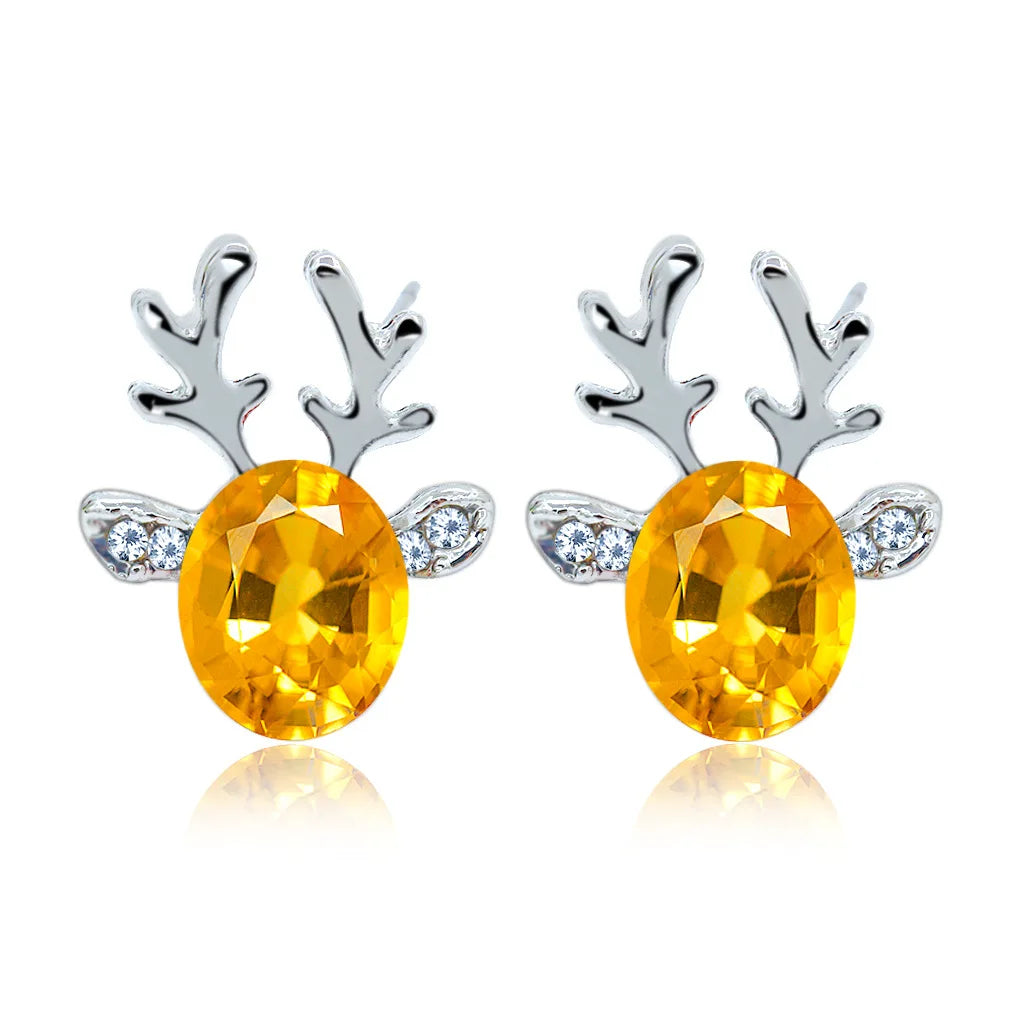 Pendientes con cristales en forma de reno festivo