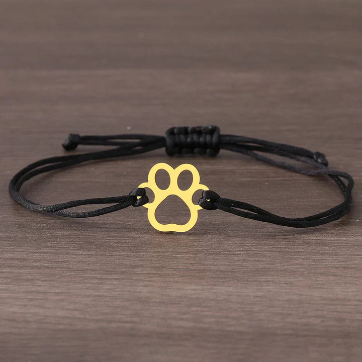 Pulsera con Cordón Negro y Rojo