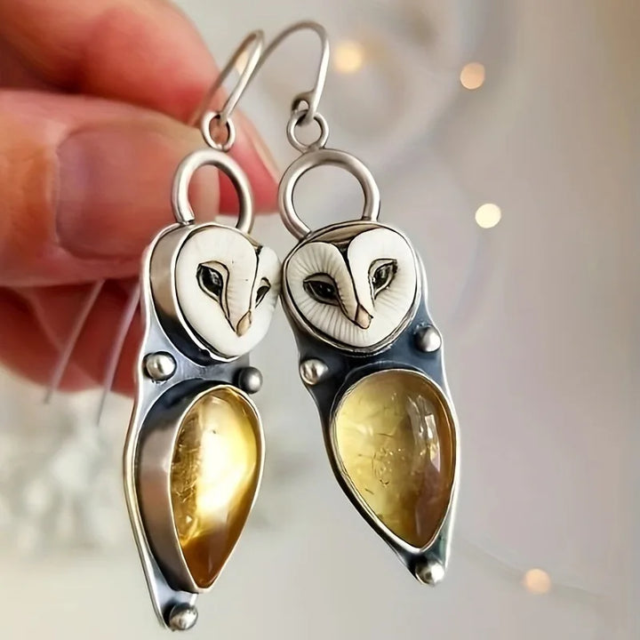 Pendientes Boho Caída del Búho - Sin níquel para orejas sensibles