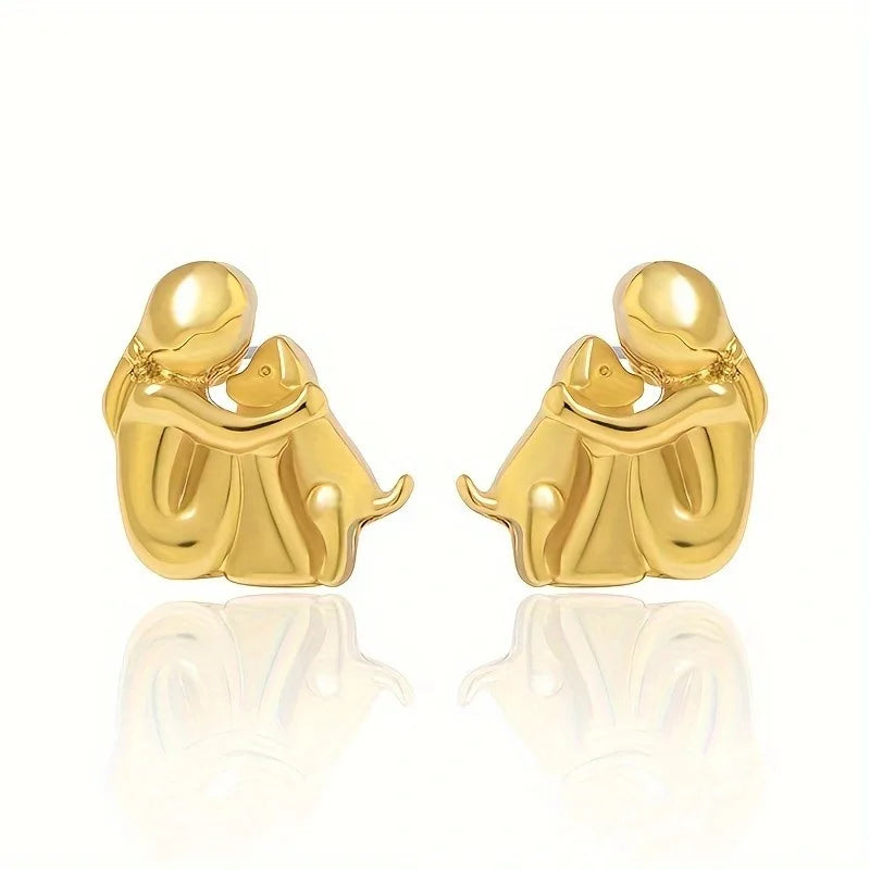 Pendientes Hug Bicolor en Plata y Oro