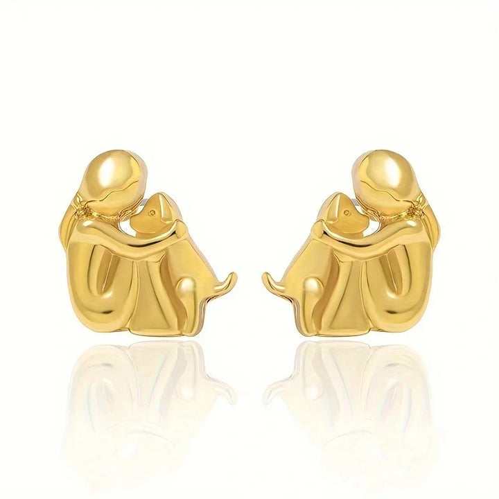 Pendientes Hug Bicolor en Plata y Oro