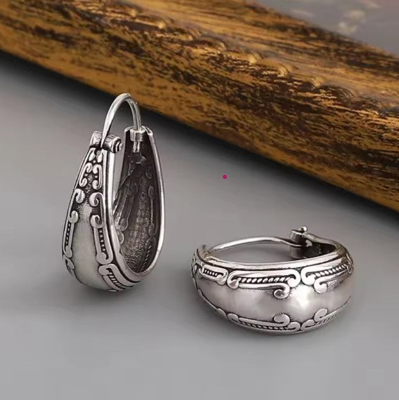 Pendientes vintage Mandala en plata