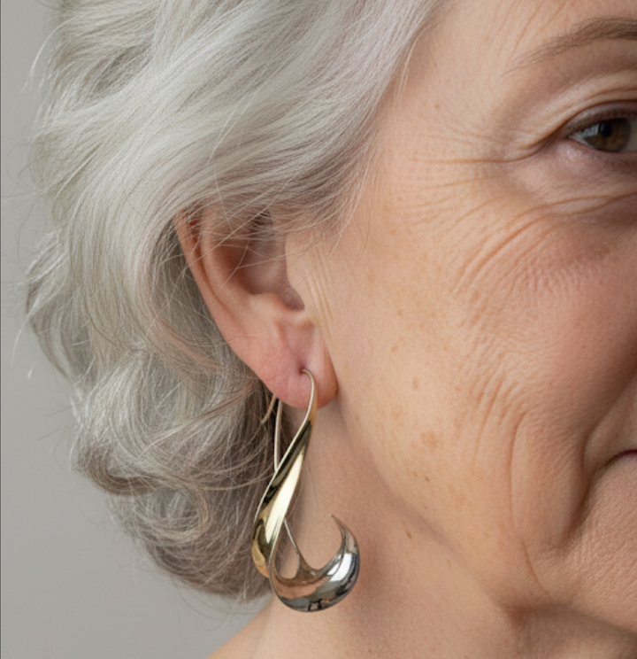 Pendientes dorados vintage colgantes