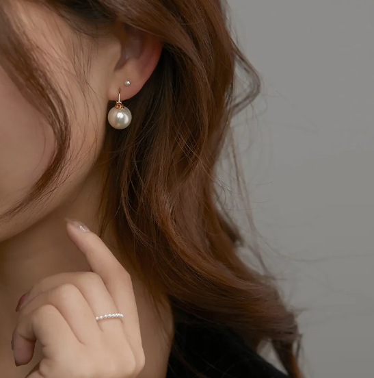 Pendientes de red franceses en plata