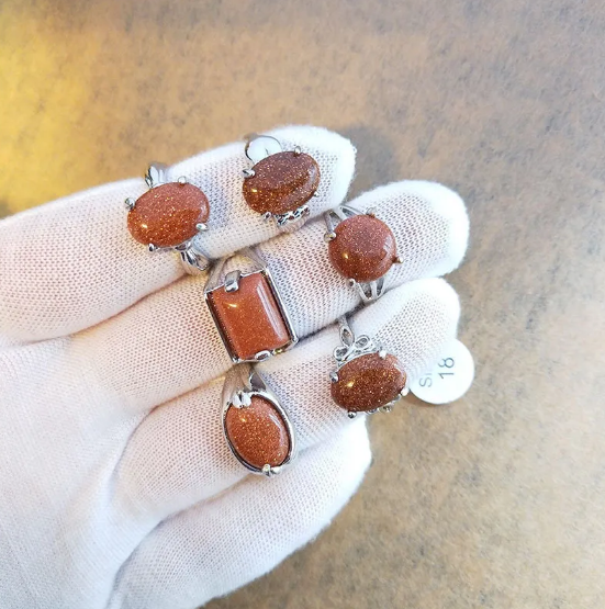 Conjunto de Anillos en Piedra Natural