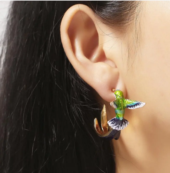 Pendientes Drip Colibrí Adorable