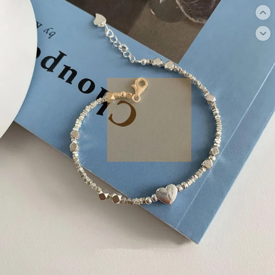 Pulsera cuadrada Amor Plateada