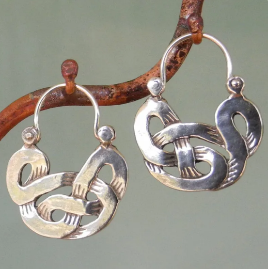 Pendientes geométricos de metal gitano