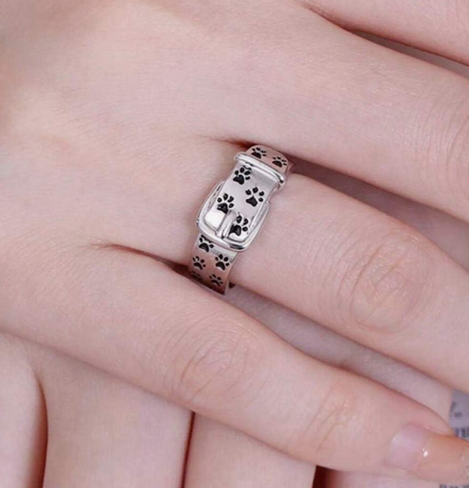 Anillo para Collar Huella de Gato