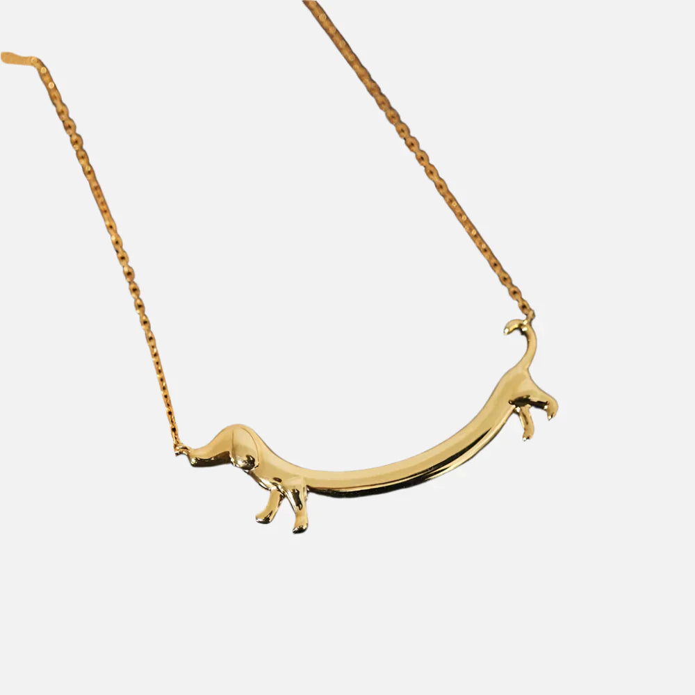 Collar Cane Salame en tono dorado