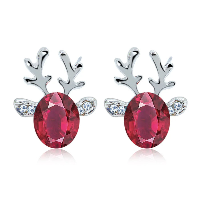 Pendientes con cristales en forma de reno festivo
