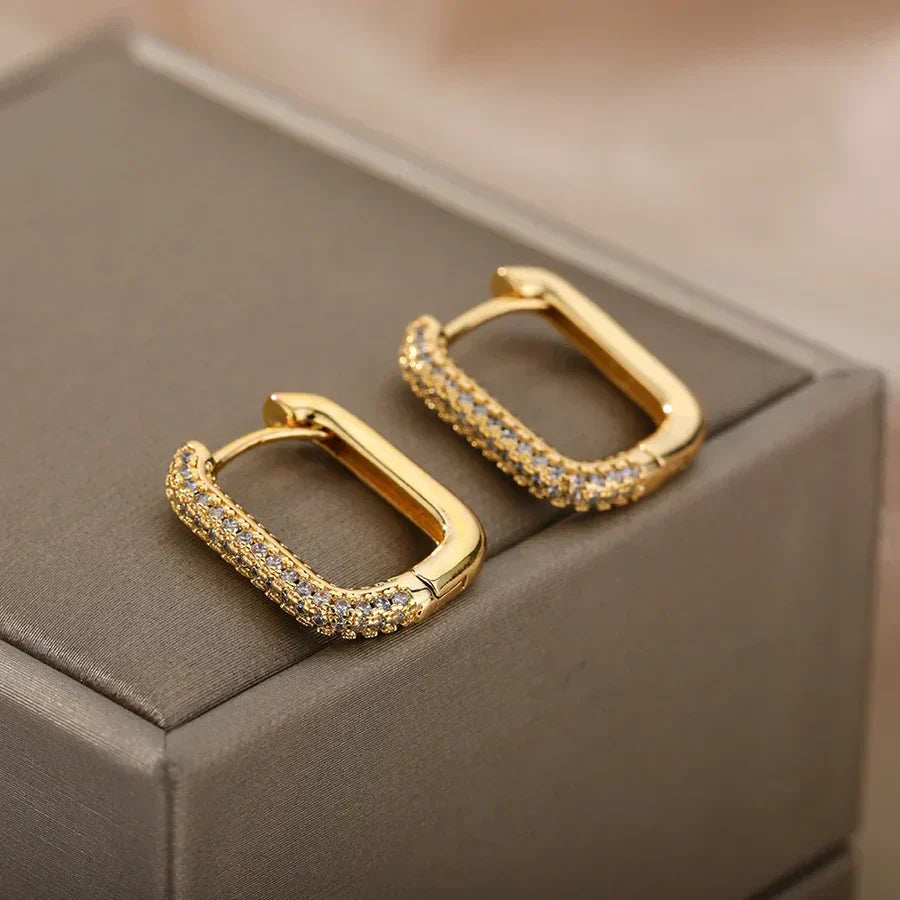 Pendientes cuadrados y circulares Valerie