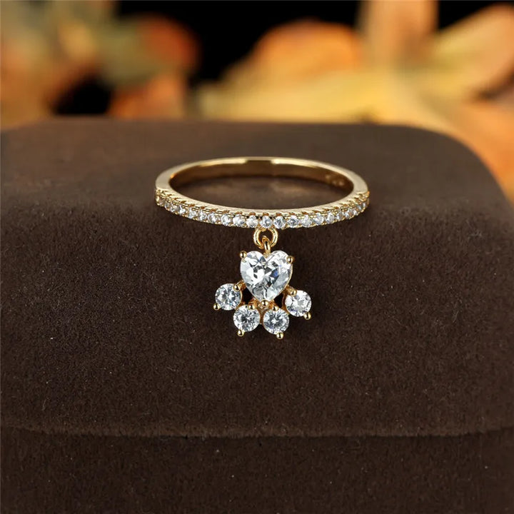 Anillo Paw & Heart en Oro y Plata