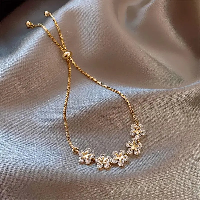 Pulsera Margarida de Cristal en Oro