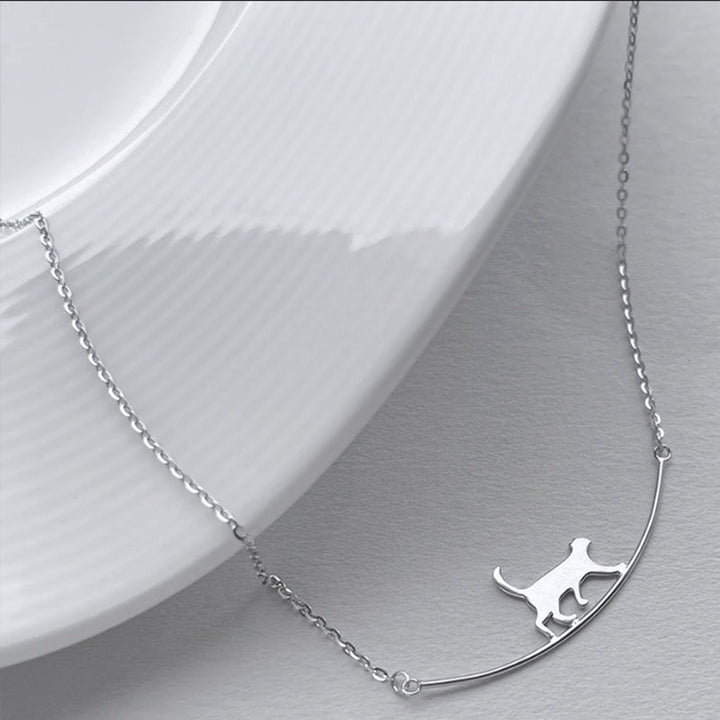 Collar Gato Trepador en Plata