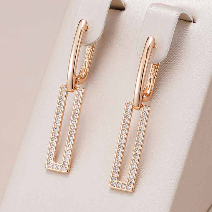 Pendientes brillantes rectangulares elegantes
