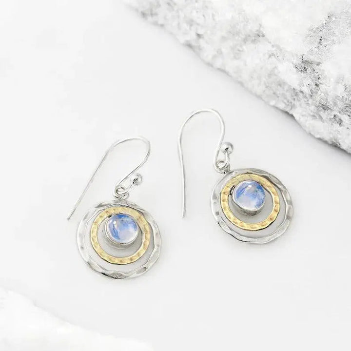 Pendientes Boho Saturn con ópalo turquesa