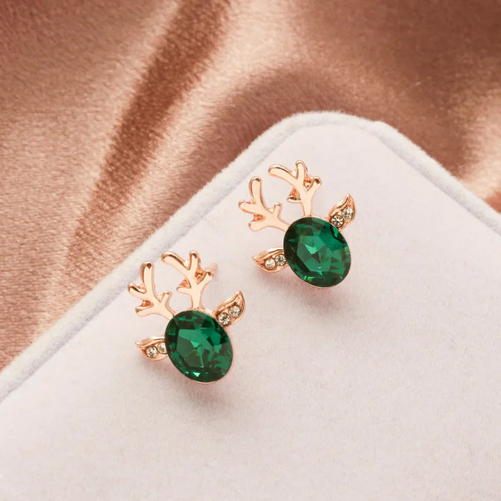Pendientes con cristales en forma de reno festivo