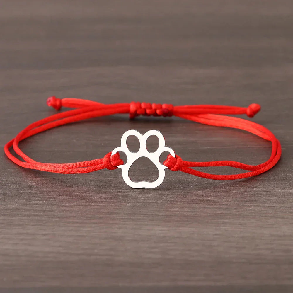 Pulsera con Cordón Negro y Rojo