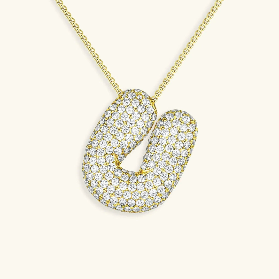 Collar de Diamantes con Inicial en Burbuja