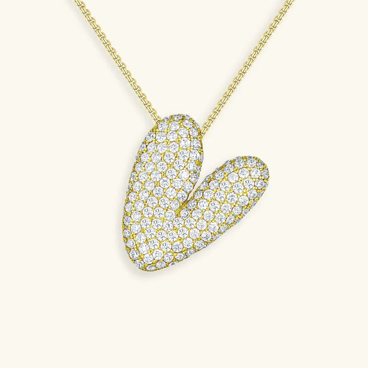 Collar de Diamantes con Inicial en Burbuja