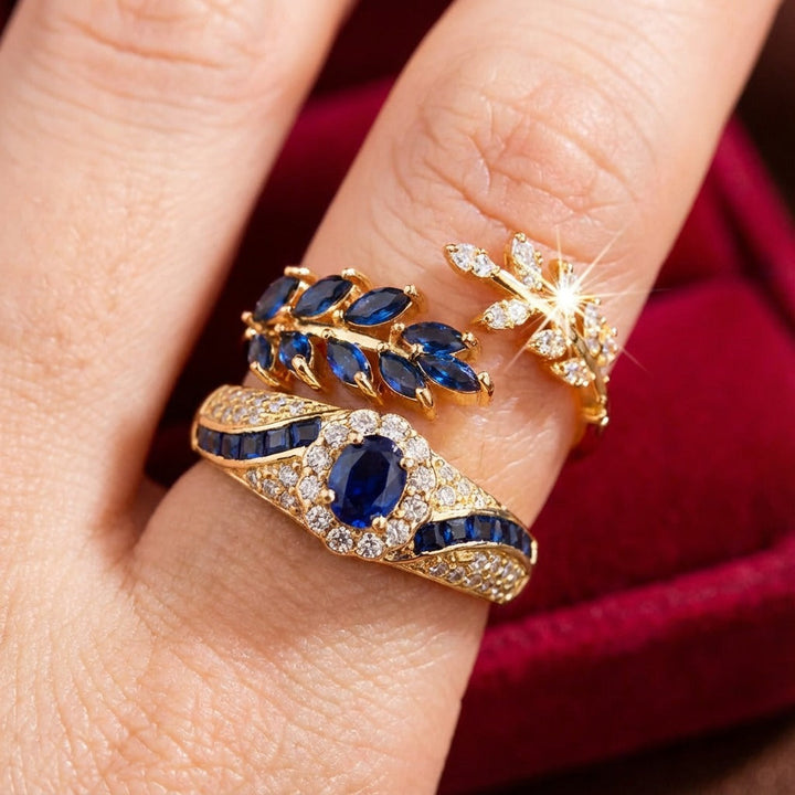 Conjunto de Anillos Oro Avelisse Moraziel