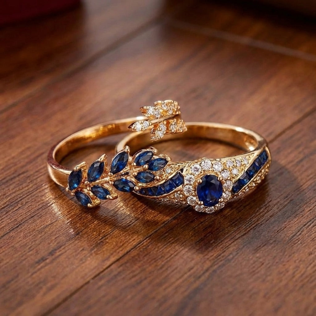 Conjunto de Anillos Oro Avelisse Moraziel