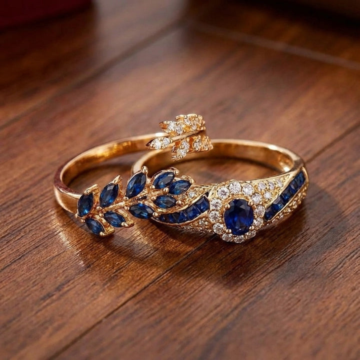 Conjunto de Anillos Oro Avelisse Moraziel