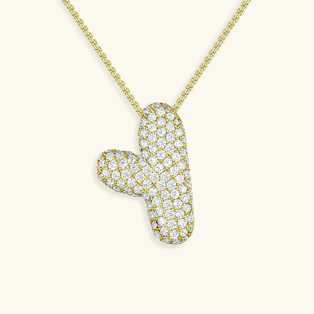 Collar de Diamantes con Inicial en Burbuja