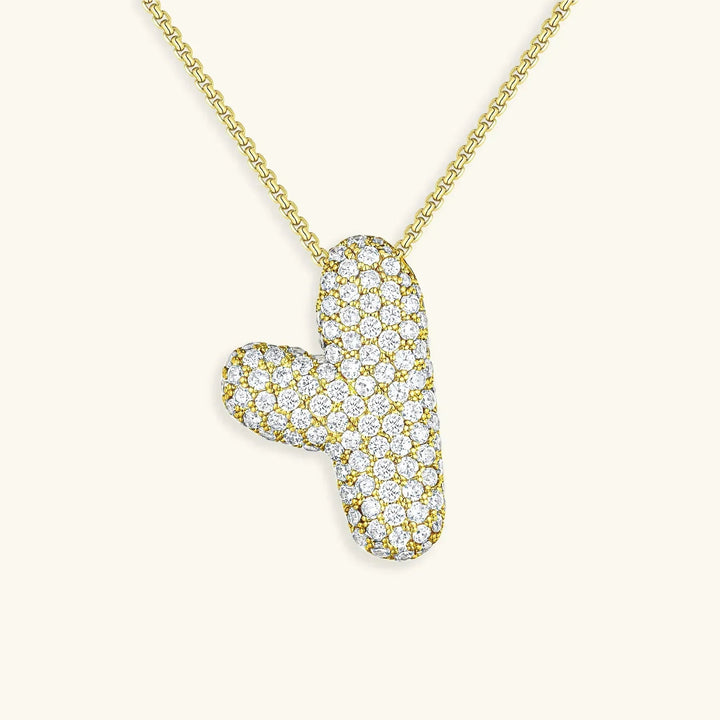 Collar de Diamantes con Inicial en Burbuja