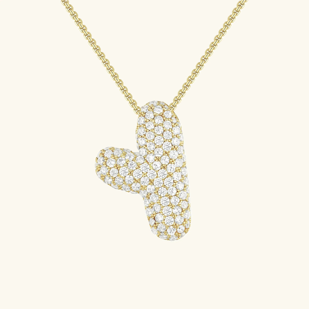 Collar de Diamantes con Inicial en Burbuja