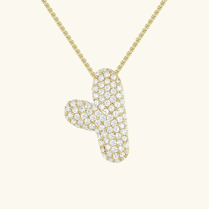 Collar de Diamantes con Inicial en Burbuja