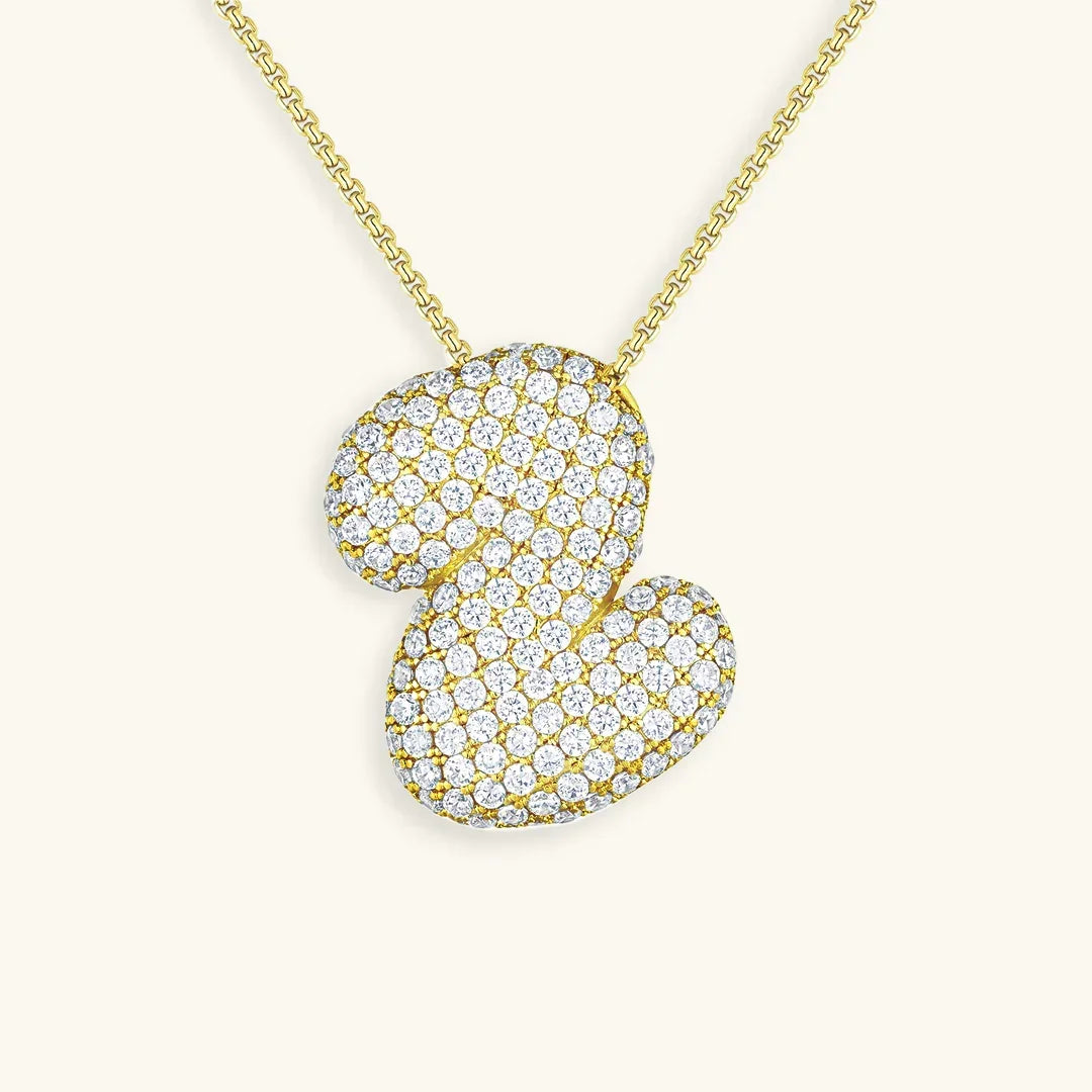 Collar de Diamantes con Inicial en Burbuja