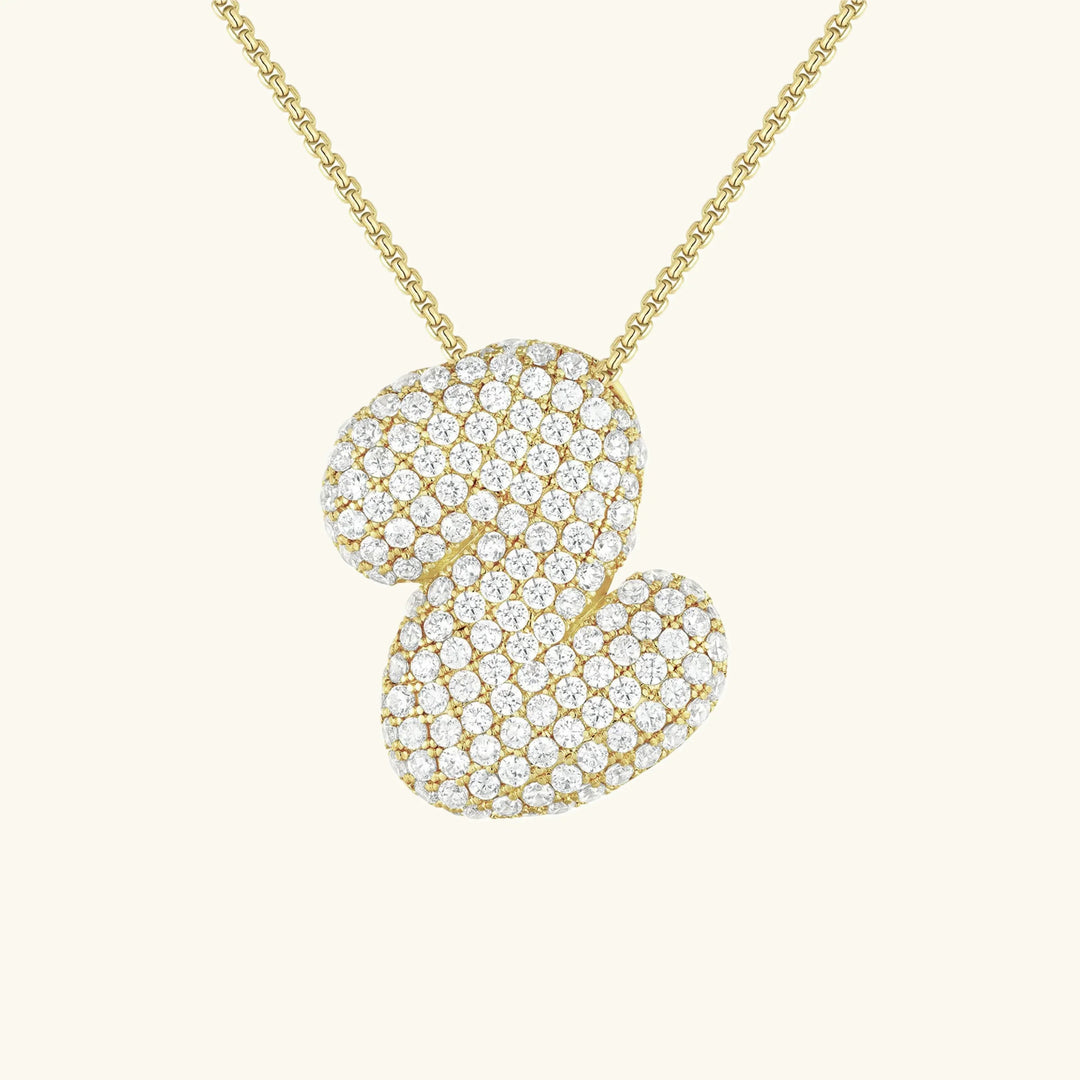 Collar de Diamantes con Inicial en Burbuja