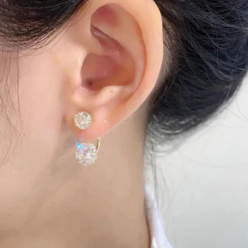 Pendientes de doble cara con circonitas