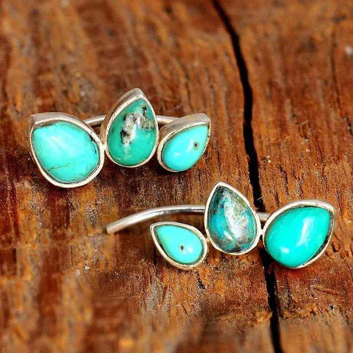 Pendientes retro con piedras turquesas