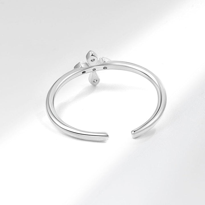 ANILLO BRILLANTE DE CRUZ PLATEADA