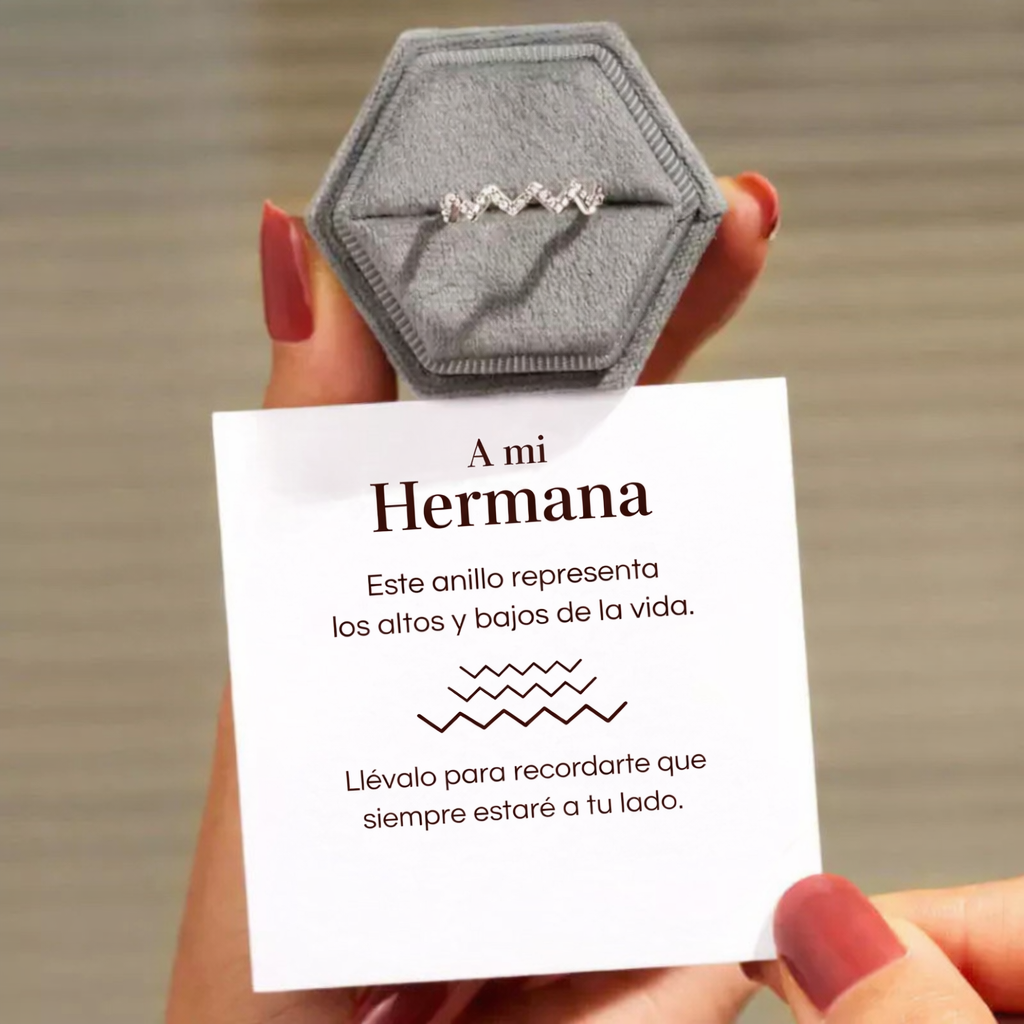 Anillo “Siempre Contigo Hermana” (Ajustable)