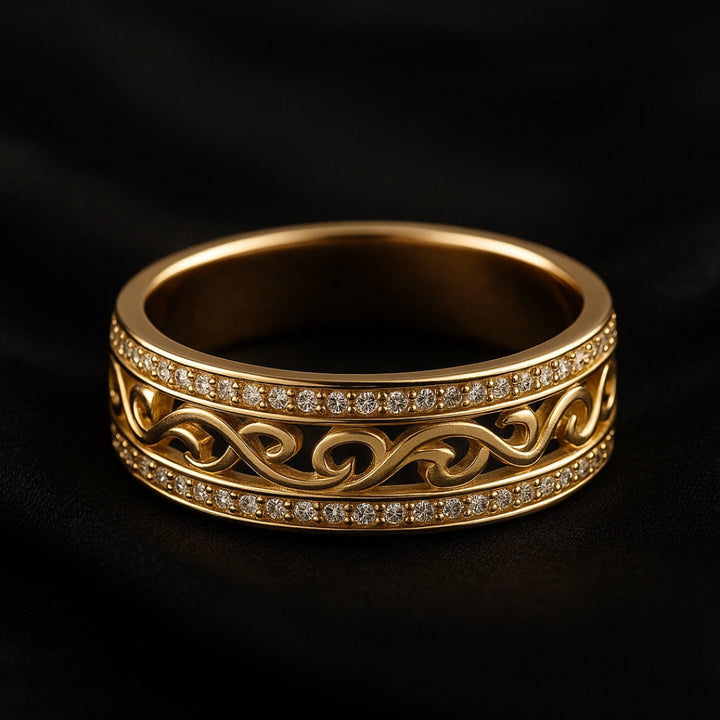 Anillo de Oro Brillante Hollow