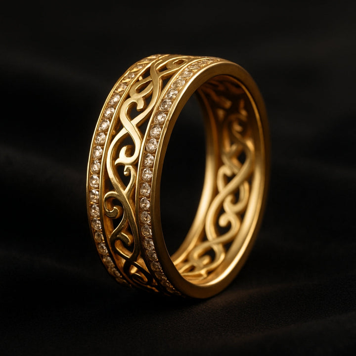 Anillo de Oro Brillante Hollow
