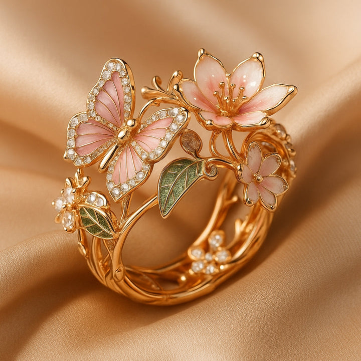 Anillo de Circonia Mariposa Brillante Natural