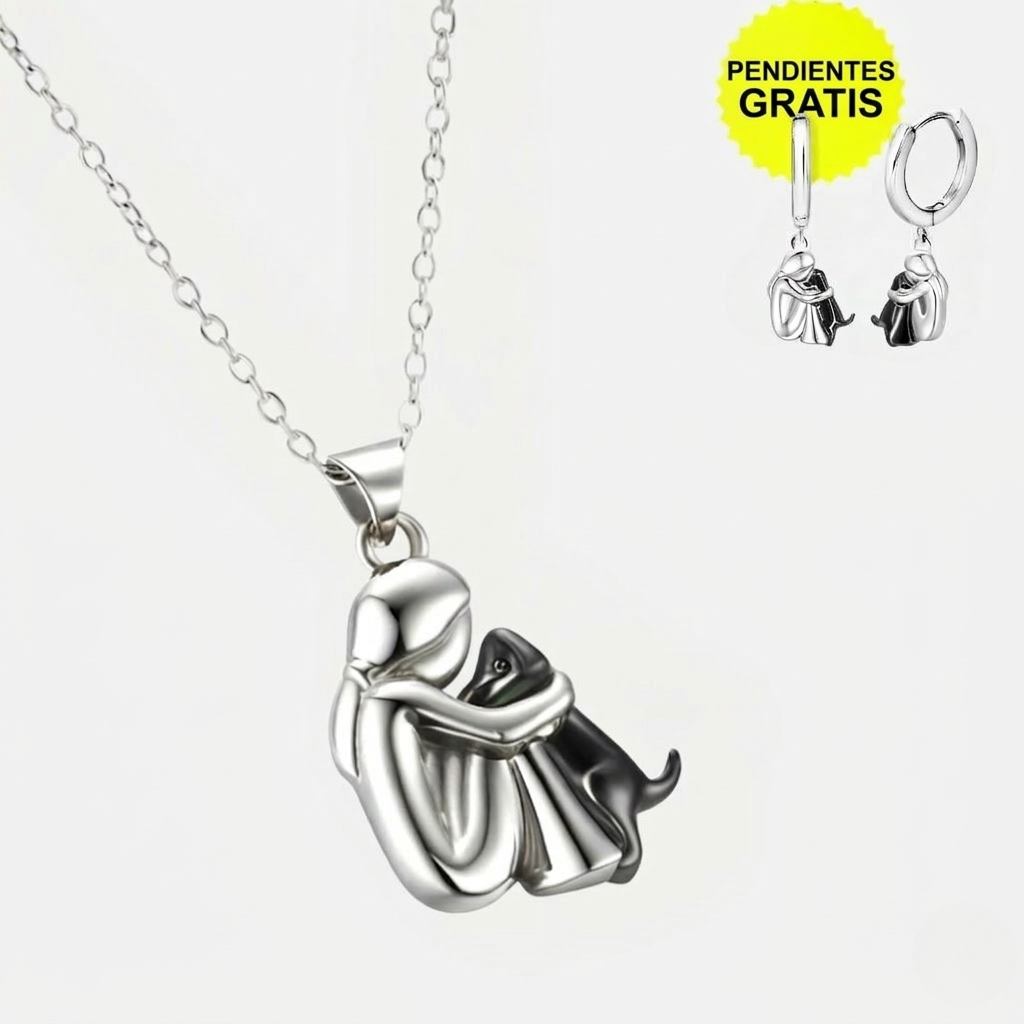 Collar Colgante Abrazo con Pendientes de Regalo – Oferta por Tiempo Limitado