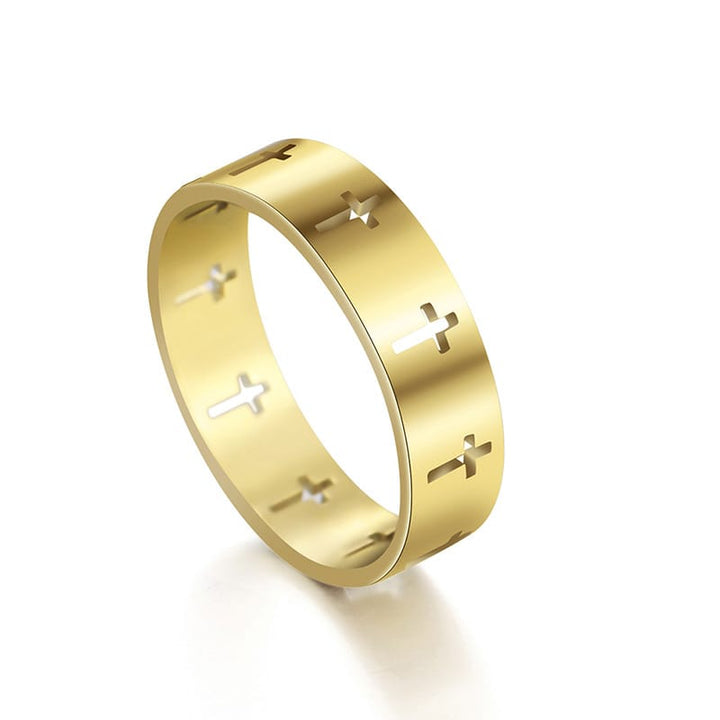 ANILLO CON CRUZ BENDITA RECORTADA