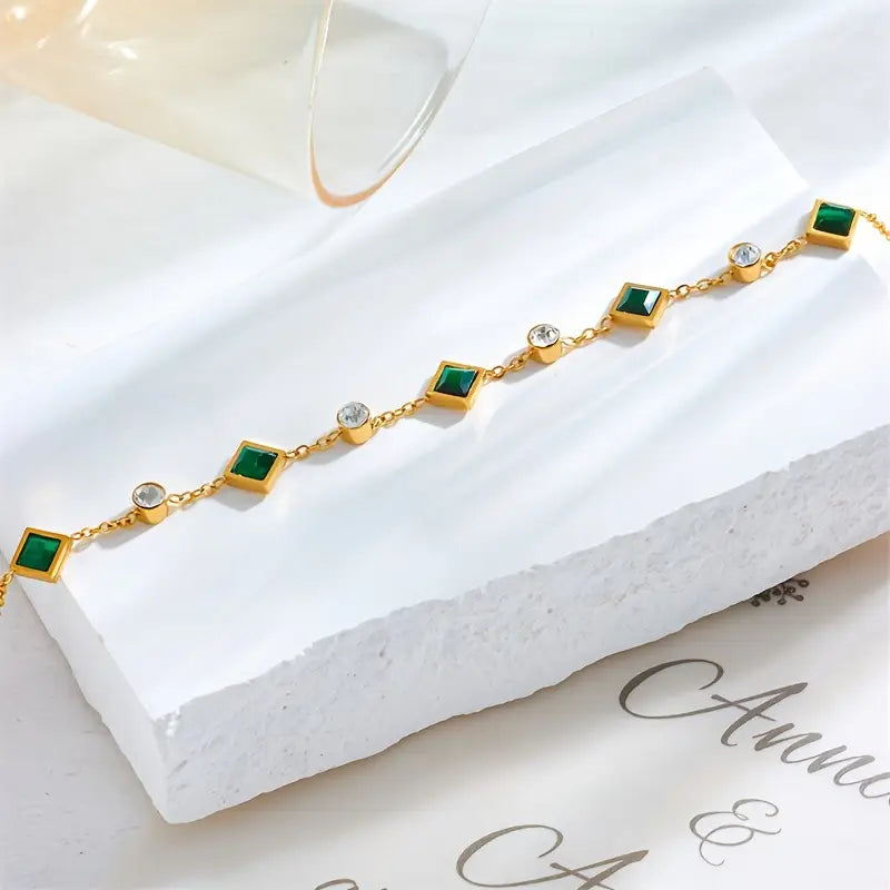 Pulsera Esmeralda Celeste