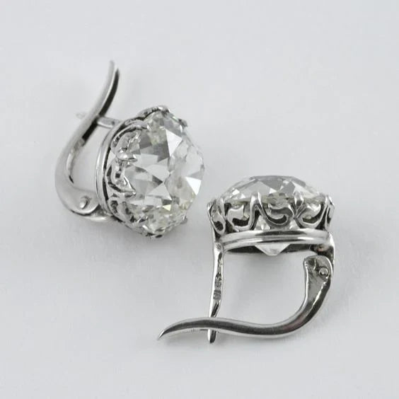 Pendientes vintage de plata con circonita