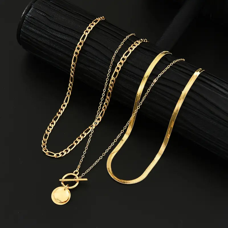 Collar Savira Moneda Texturizada | Oro