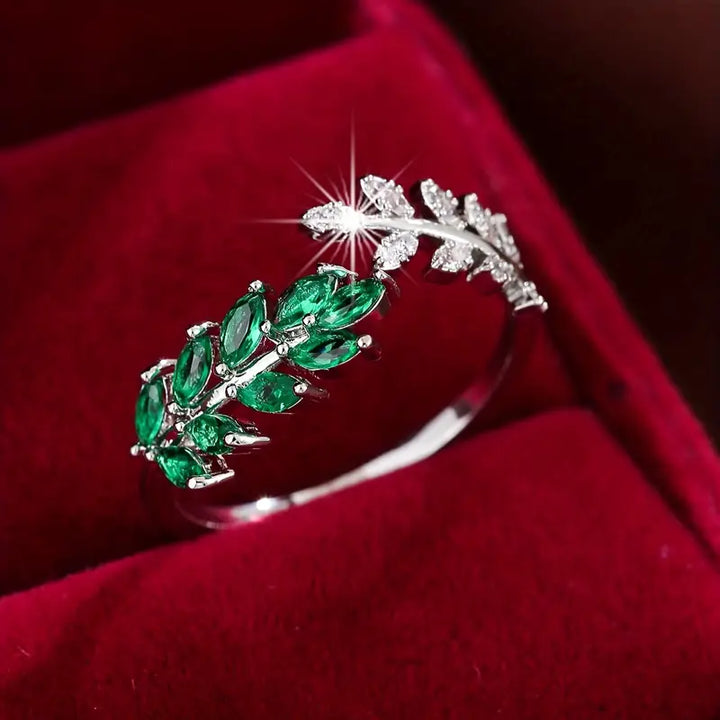 Anillo Hoja Verde Antiguo