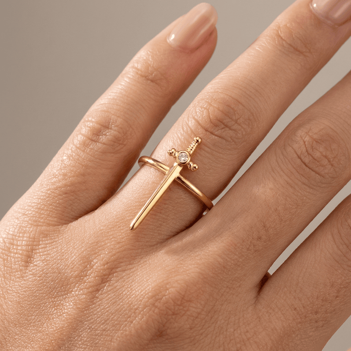 ANILLO DE ESPADA CRUZ DE PLATA